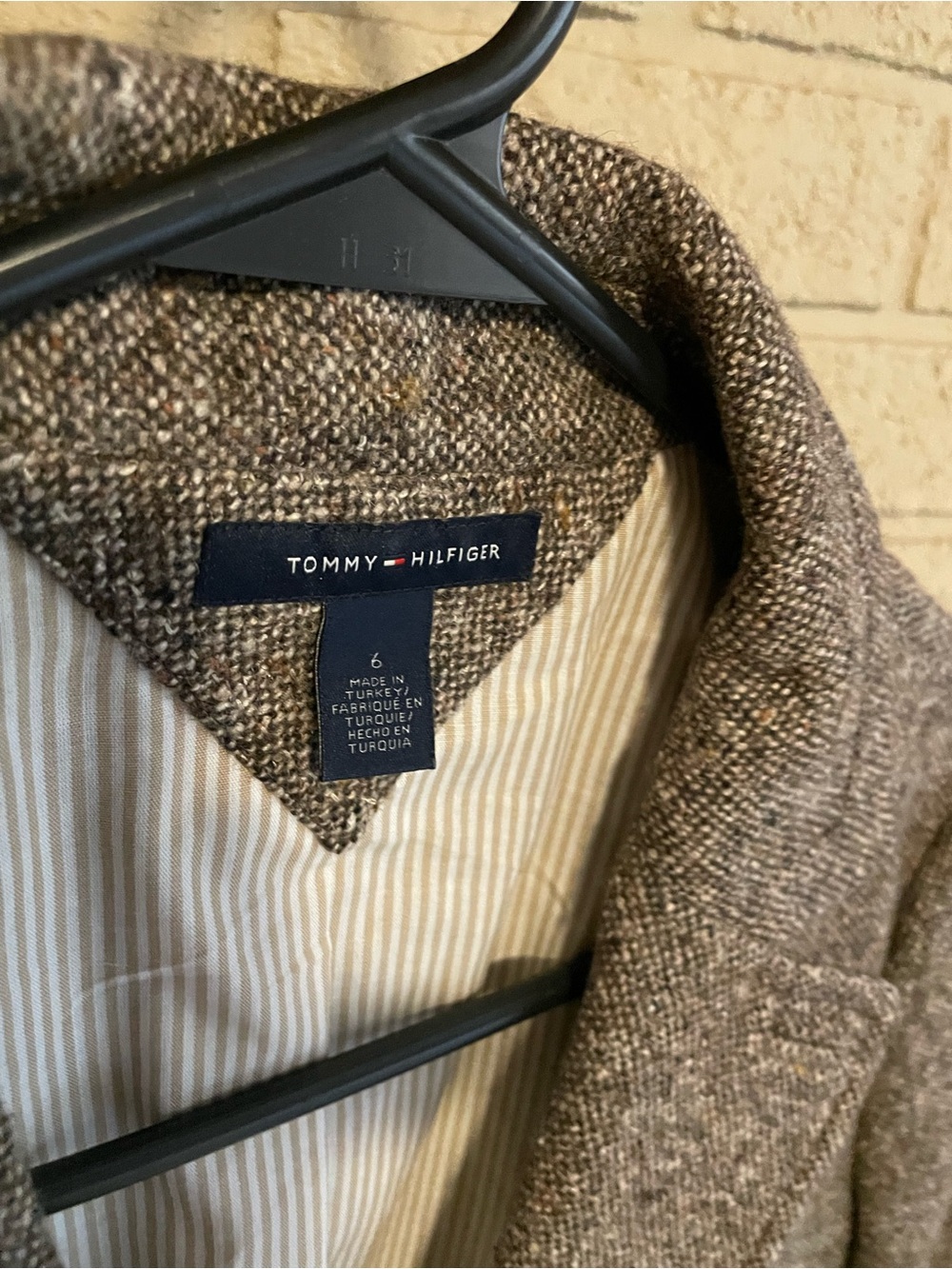 Tommy Hilfiger Women’s Brown Tweed Blazer SZ6